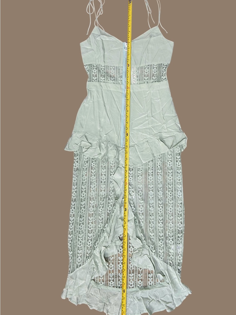 For Love & Lemons Sz L Dress Pia Maxi Green Lace Sleeveless Boho Party Wedding。 - Picture 10 of 10